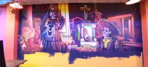 decoracion restaurante mexicano girona la malinche fluorescente luz uv ultravioleta